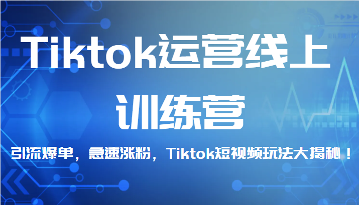 fy1056期-Tiktok运营线上训练营，引流爆单，急速涨粉，Tiktok短视频玩法大揭秘！(全面掌握TikTok运营技巧，实现引流爆单与急速涨粉！)