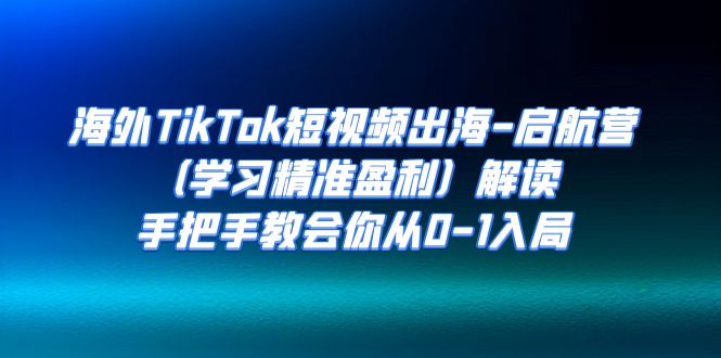 fy1541期-海外TikTok短视频出海-启航营（学习精准盈利）解读，手把手教会你从0-1入局(海外TikTok短视频出海-启航营一站式学习精准盈利策略)