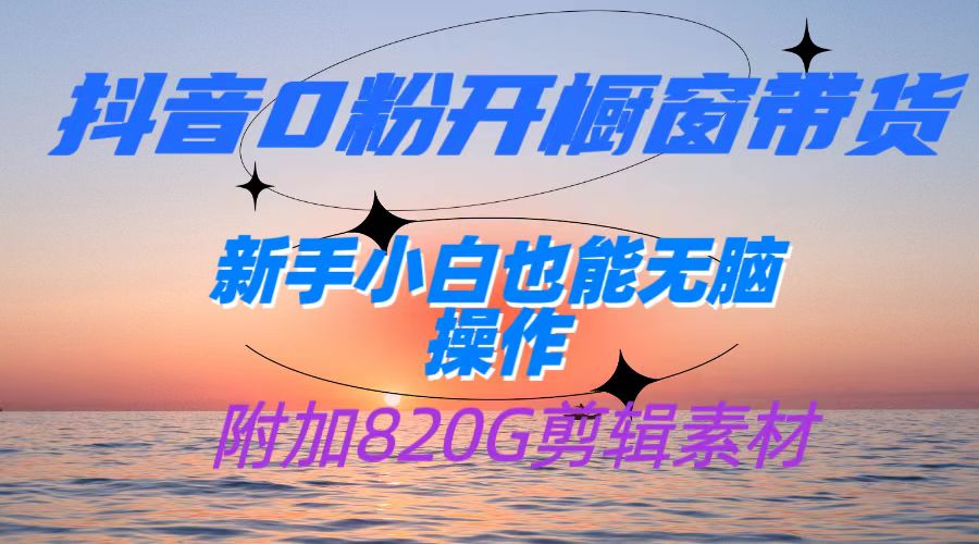 fy1637期-抖音0粉开橱窗带货，日入500+，新手小白也能无脑操作【附加820G剪辑资料】(抖音0粉开橱窗带货，新手小白也能轻松赚钱)