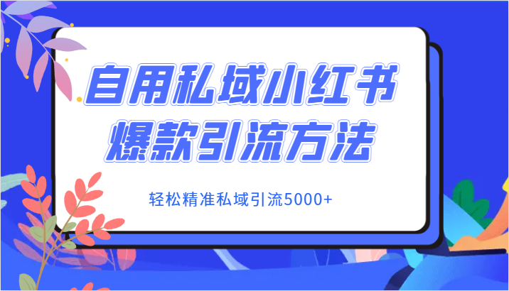 fy1757期-自用私域小红书爆款引流方法，轻松精准私域引流5000+(私域小红书爆款引流方法轻松精准引流5000+用户)