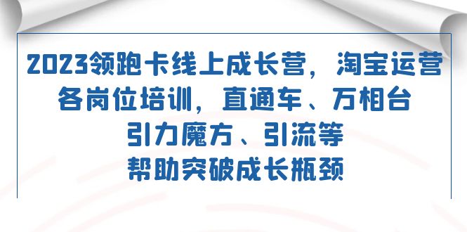 fy1770期-2023领跑·卡 线上成长营 淘宝运营各岗位培训 直通车 万相台 引力魔方 引流(全面解析淘宝运营技能，提升店铺业绩)