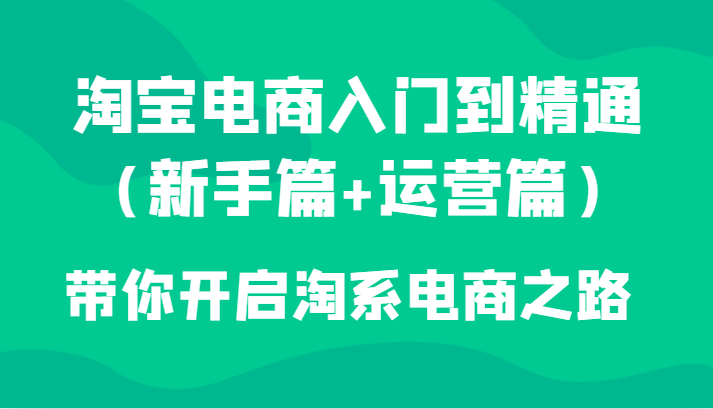 fy1906期-淘宝电商入门到精通（新手篇+运营篇）带你开启淘系电商之路(“全面解析淘宝电商运营之道新手篇与运营进阶篇一站式学习”)