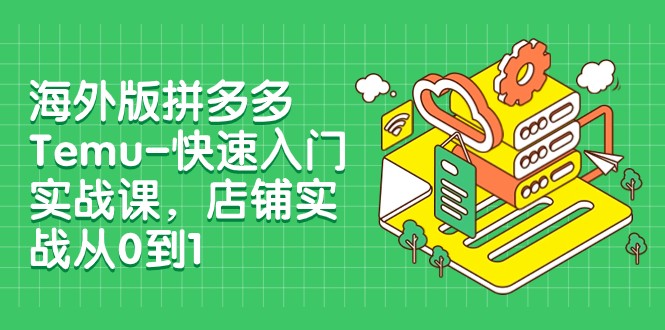 fy1926期-外版拼多多Temu-快速入门实战课，店铺实战从0到1（12节课）(全面掌握拼多多Temu店铺运营12节实战课程助你从0到1)