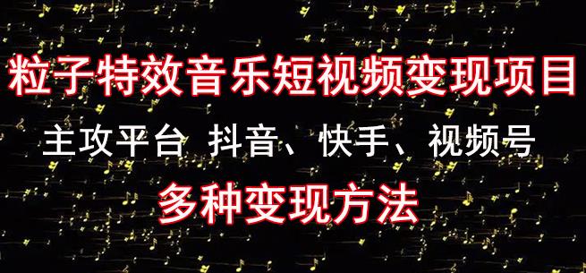 mp1049期-黄岛主《粒子特效音乐短视频变现项目》主攻平台抖音、快手、视频号多种变现方法(《粒子特效音乐短视频变现项目》新赛道的短视频变现探索)