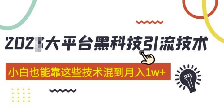 mp1489期-大平台黑科技引流技术，小白也能靠这些技术混到月入1w+(2022年的课程）(揭秘大平台黑科技引流技术，助你轻松实现月入1w+)