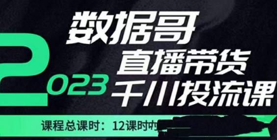 mp1735期-数据哥2023直播电商巨量千川付费投流实操课，快速掌握直播带货运营投放策略(全面掌握直播带货运营投放策略，助力直播电商发展)