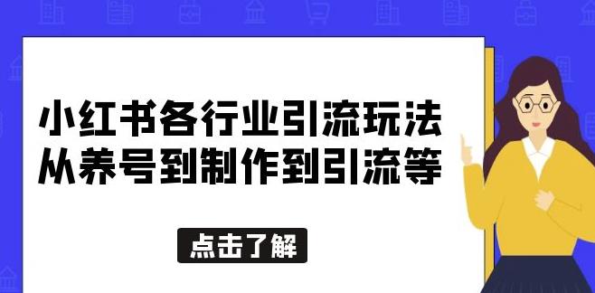 mp2050期-小红书各行业引流玩法，从养号到制作到引流等，一条龙分享给你【揭秘】(“小红书创业女粉引流策略揭秘从养号到制作到引流的一条龙分享”)