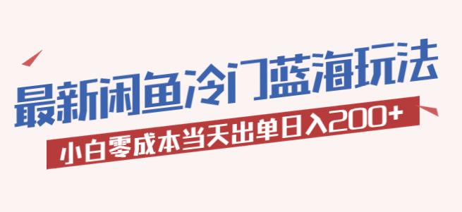 mp2090期-2023最新闲鱼冷门蓝海玩法，小白零成本当天出单日入200+【揭秘】(“揭秘2023最新闲鱼冷门蓝海玩法小白零成本当天出单日入200+”)