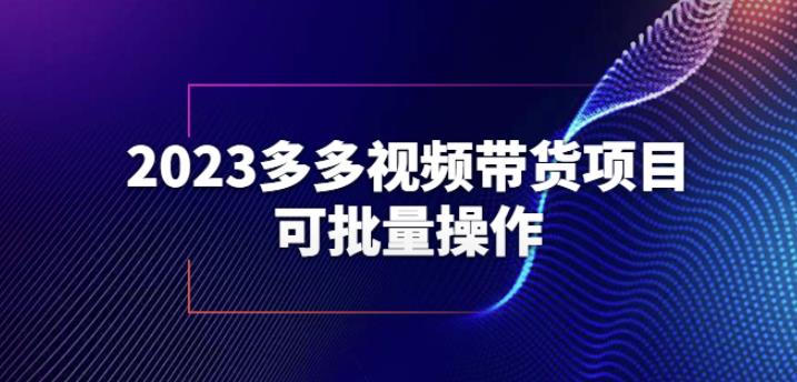 mp2349期-2023多多视频带货项目，可批量操作【保姆级教学】【揭秘】(揭秘2023多多视频带货项目，保姆级教学助你轻松赚钱)