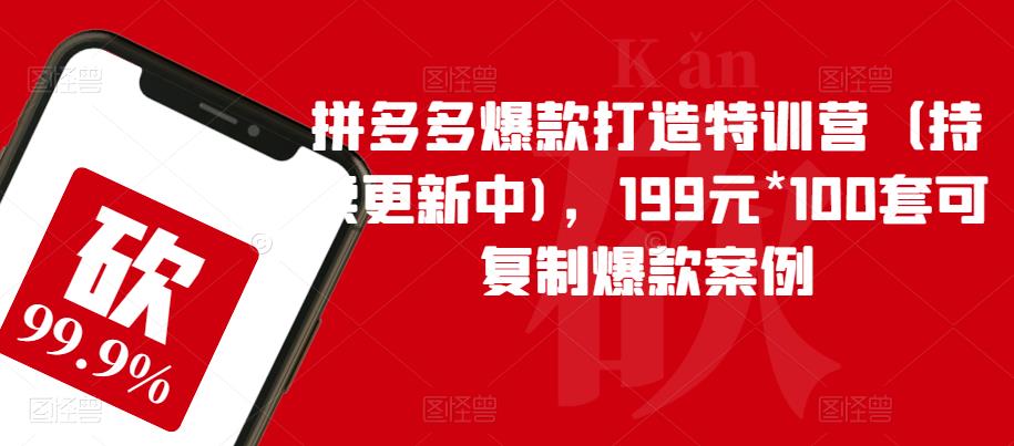 mp2494期-拼多多爆款打造特训营（持续更新中)，199元*100套可复制爆款案例(拼多多爆款打造特训营199元解锁100套可复制爆款案例)