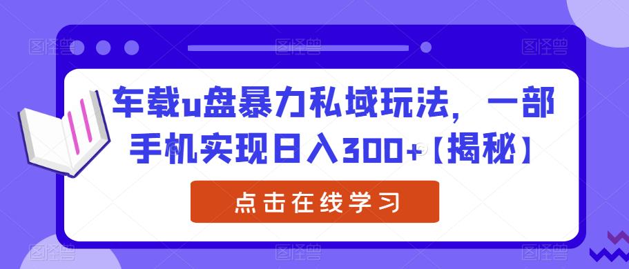 mp2504期-车载u盘暴力私域玩法，一部手机实现日入300+【揭秘】(揭秘车载U盘暴力私域玩法，一部手机实现日入300+)