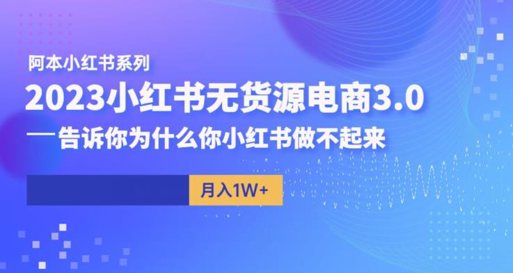 mp2575期-阿本小红书无货源电商3.0，告诉你为什么你小红书做不起来(“阿本小红书无货源电商3.0教程深度解析小红书运营策略与实用技巧”)