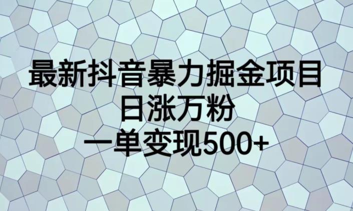 mp2931期-最新抖音暴力掘金项目，日涨万粉，一单变现500+【揭秘】(揭秘最新抖音暴力掘金项目及其实操教程)