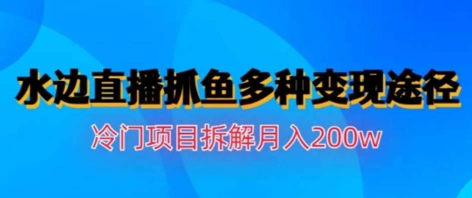 mp3029期-水边直播抓鱼，多种变现途径冷门项目，月入200w拆解【揭秘】(揭秘“水边直播抓鱼”冷门项目如何月入200万)