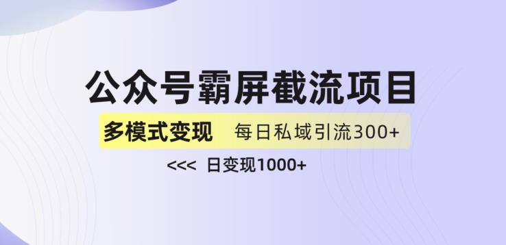 mp3503期-公众号霸屏截流项目+私域多渠道变现玩法，全网首发，日入1000+【揭秘】(揭秘公众号霸屏截流与私域多渠道变现的全新策略)