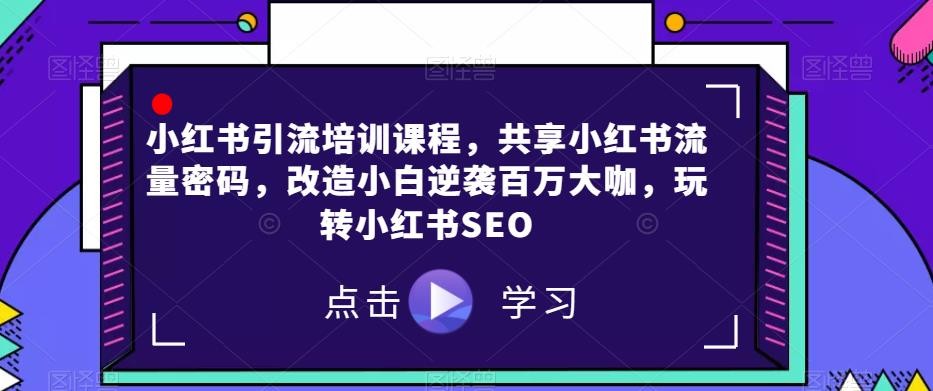 mp3844期-小红书引流培训课程，共享小红书流量密码，改造小白逆袭百万大咖，玩转小红书SEO(小红书引流培训课程掌握流量密码，打造爆款笔记)