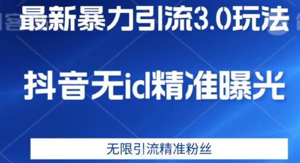 mp3876期-最新暴力引流3.0版本，抖音无id暴力引流各行业精准用户(“最新暴力引流3.0版本无需复杂工具，精准引流各行业用户”)