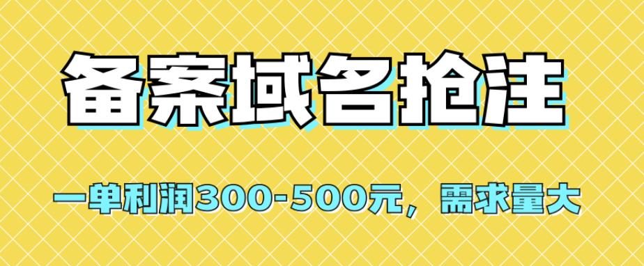 mp3881期-【全网首发】备案域名抢注，一单利润300-500元，需求量大(掌握备案域名抢注技巧，轻松赚取高额利润)