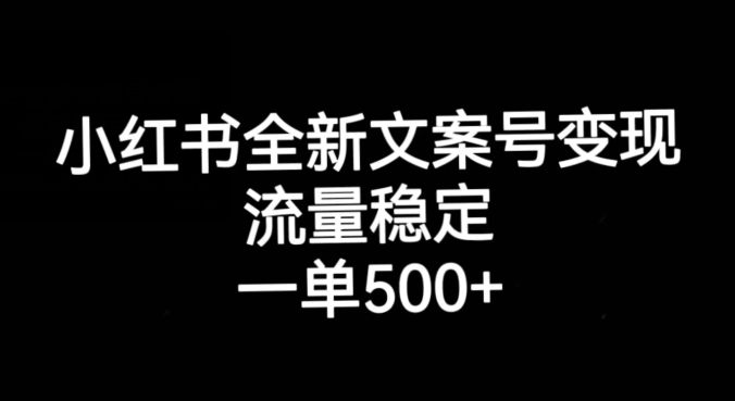 mp3978期-小红书全新文案号变现，流量稳定，一单收入500+(探索小红书全新文案号变现之路)