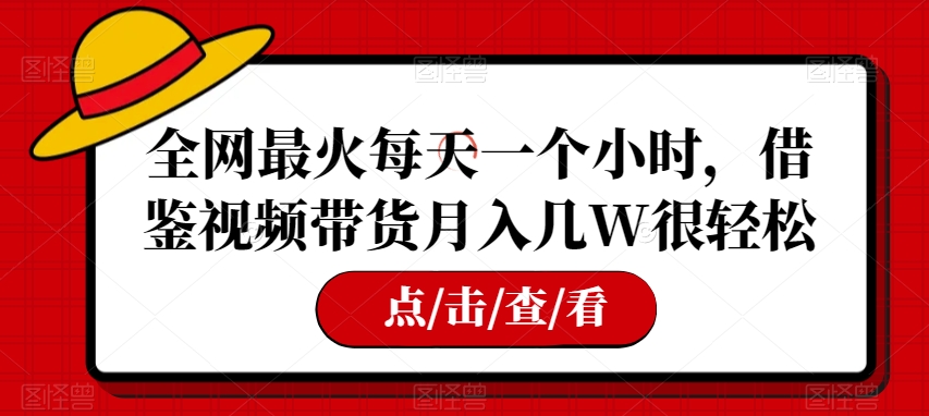 全网最火每天一个小时，借鉴视频带货月入几W很轻松【揭秘】_搜券军博客