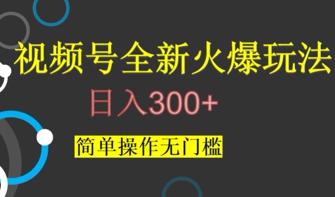 视频号最新爆火玩法，日入300+，简单操作无门槛【揭秘】_搜券军博客