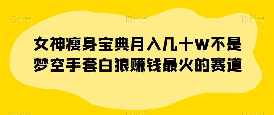 女神瘦身宝典月入几十W不是梦空手套白狼赚钱最火的赛道【揭秘】_搜券军博客