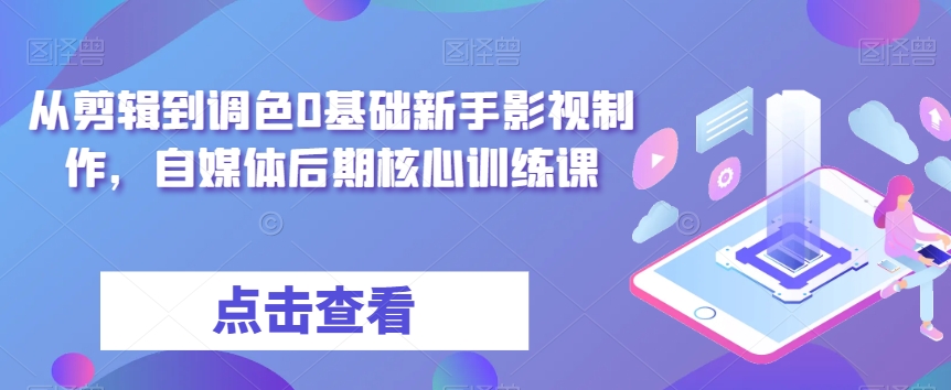 从剪辑到调色0基础新手影视制作，自媒体后期核心训练课_搜券军博客