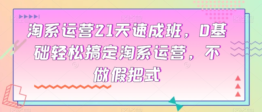 淘系运营21天速成班，0基础轻松搞定淘系运营，不做假把式_搜券军博客