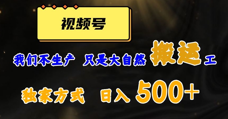 视频号轻松搬运日赚500+，一个1分钟1条原创视频【揭秘】_搜券军博客