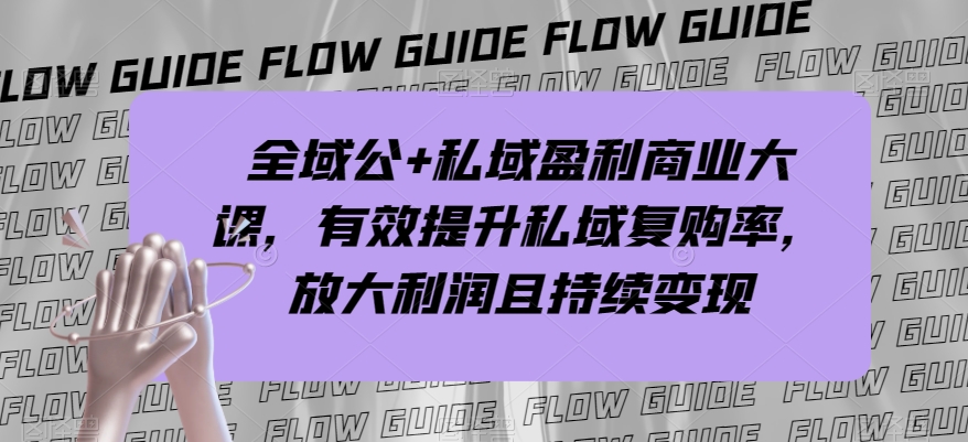 全域公+私域盈利商业大课，有效提升私域复购率，放大利润且持续变现_搜券军博客