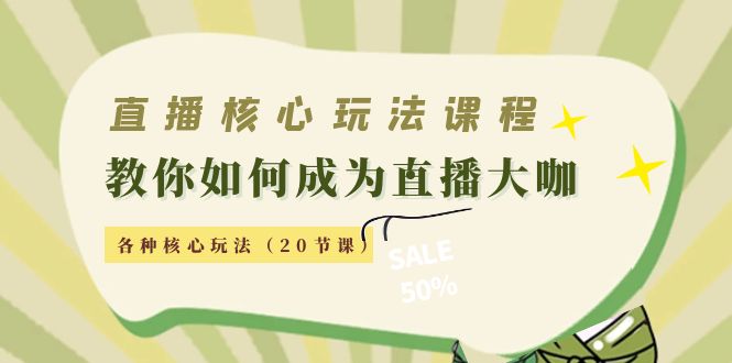 （4199期）直播核心玩法：教你如何成为直播大咖，各种核心玩法（20节课）(掌握直播核心玩法，成为直播大咖)