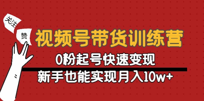 （4446期）视频号带货训练营：0粉起号快速变现，新手也能实现月入10w+(视频号带货训练营助力新手实现月入10万+的全面指南)