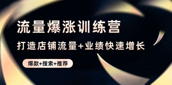 （4487期）流量爆涨训练营：打造店铺流量+业绩快速增长 (爆款+搜索+推荐)(全面提升店铺流量与业绩的实战培训课程)