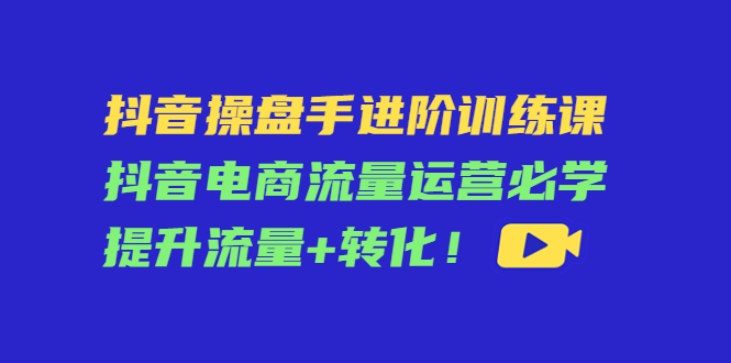 （4327期）抖音操盘手进阶训练课：抖音电商流量运营必学，提升流量+转化！(抖音操盘手进阶训练课提升电商流量运营能力与美妆个护行业专项指导)