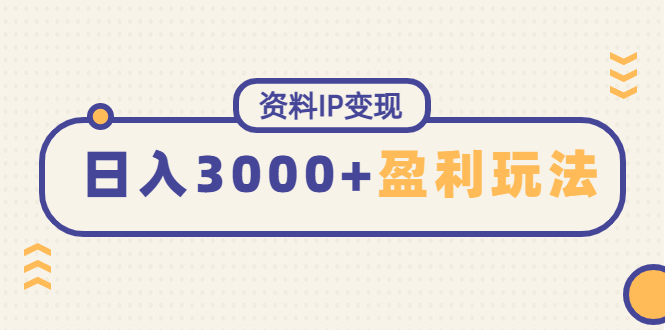 （4576期）资料IP变现，能稳定日赚3000起的持续性盈利玩法(深度解析资料IP变现项目的盈利模式和营销策略)