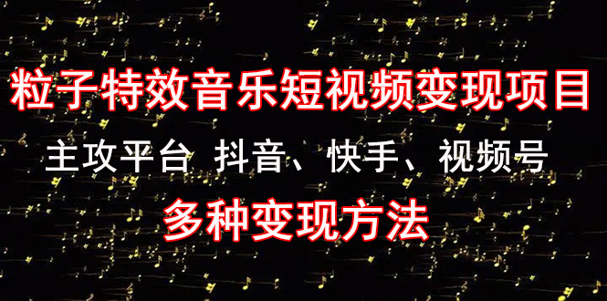 （4586期）《粒子特效音乐短视频变现项目》主攻平台 抖音、快手、视频号 多种变现方法(《粒子特效音乐短视频变现项目》探索短视频领域的新商机)