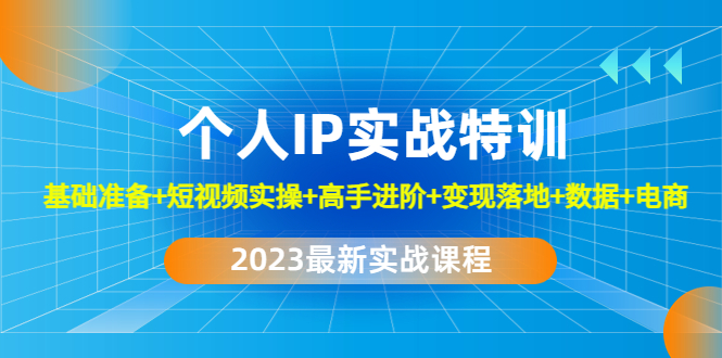 （4735期）2023个人IP实战特训：基础准备+短视频实操+高手进阶+变现落地+数据+电商(全面解析2023个人IP实战特训，助你打造成功之路)