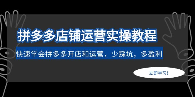 （4883期）拼多多店铺运营实操教程：快速学会拼多多开店和运营，少踩坑，多盈利(拼多多店铺运营实操教程快速掌握开店与运营技巧，助力商家少踩坑，多盈利)