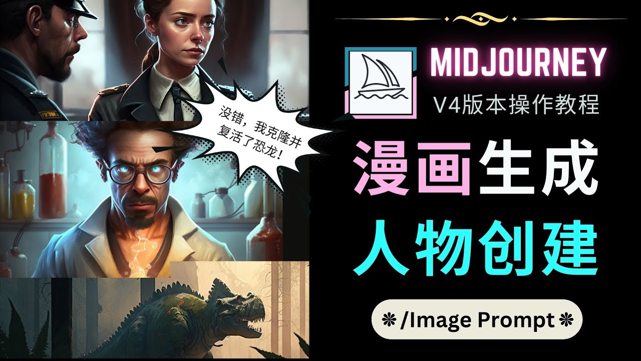 （4899期）Midjourney V4版本操作教程：2个简单参数，完成漫画生成，人物创建(掌握Midjourney V4版本2个参数实现漫画生成与人物创建)