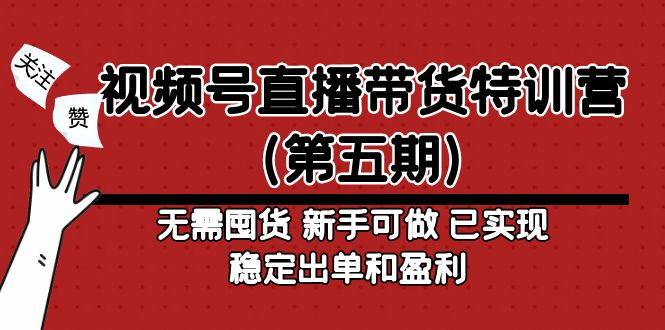 （4945期）视频号直播带货特训营（第五期）无需囤货 新手可做 已实现稳定出单和盈利(探索视频号直播带货新机遇无需囤货，新手可做，稳定出单盈利)