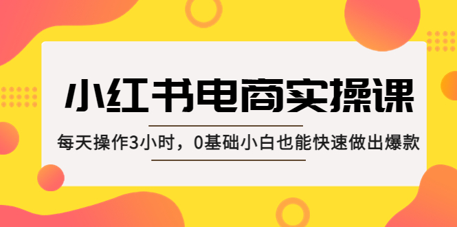 （5190期）小红书·电商实操课：每天操作3小时，0基础小白也能快速做出爆款！(“零基础也能成为电商达人小红书实操课程详解”)