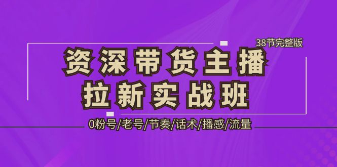 （5191期）资深·带货主播拉新实战班，0粉号/老号/节奏/话术/播感/流量-38节完整版(《资深·带货主播拉新实战班》——提升直播销售力的38节完整课程)