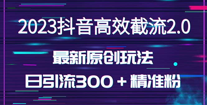 （5293期）日引300＋创业粉，独家抖音高效截流2.0玩法（价值1280）(探索抖音高效截流2.0玩法，轻松日引300+创业粉)