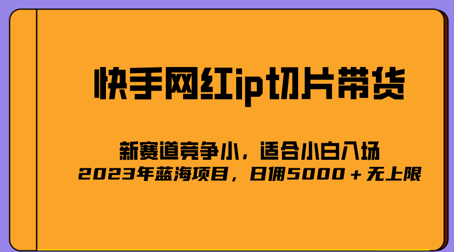 （5346期）2023爆火的快手网红IP切片，号称日佣5000＋的蓝海项目，二驴的独家授权(快手网红IP切片蓝海市场，日佣5000＋的商机)