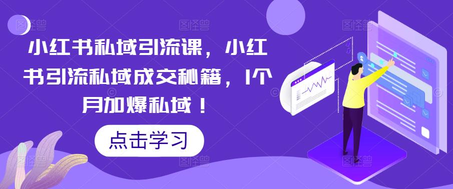 （5352期）小红书私域引流课，小红书引流私域成交秘籍，1个月加爆私域！(掌握小红书引流秘籍，提升私域成交效率)