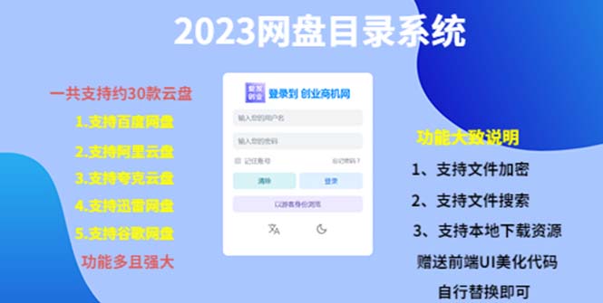 （5470期）（项目课程）2023网盘目录运营系统，一键安装教学，一共支持约30款云盘(“2023网盘目录运营系统”一键安装，多云盘支持，强大功能助力网站运营)