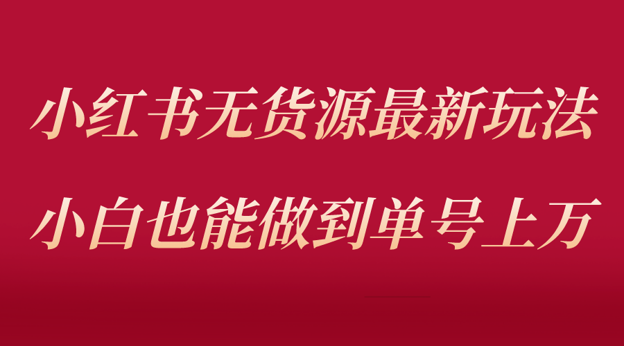 （5646期）小红书无货源最新螺旋起号玩法，电商小白也能做到单号上万（收费3980）(小红书无货源项目低成本、高回报的电商新玩法)