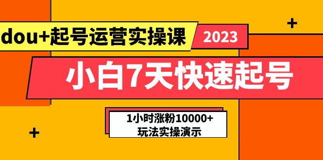 （5878期）小白7天快速起号：dou+起号运营实操课，实战1小时涨粉10000+玩法演示(“小白7天快速起号dou+起号运营实操课实战指南”)