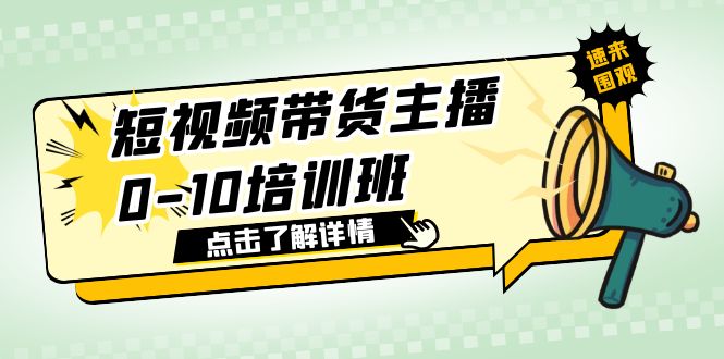 （6106期）短视频带货主播0-10培训班 1.6·亿直播公司主播培训负责人教你做好直播带货(提升直播带货能力，掌握优秀直播间打法和话术)