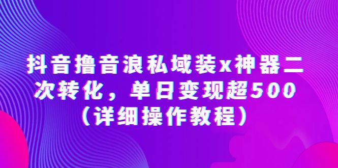 （6186期）抖音撸音浪私域装x神器二次转化，单日变现超500（详细操作教程）(《抖音撸音浪私域装x神器二次转化》详细操作教程单日变现超500)